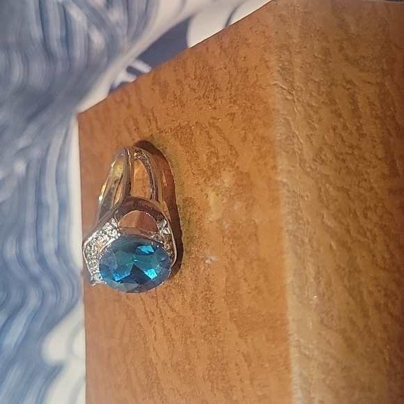 S925 Aquamarine and cubic zirconia. - Picture 2 of 2